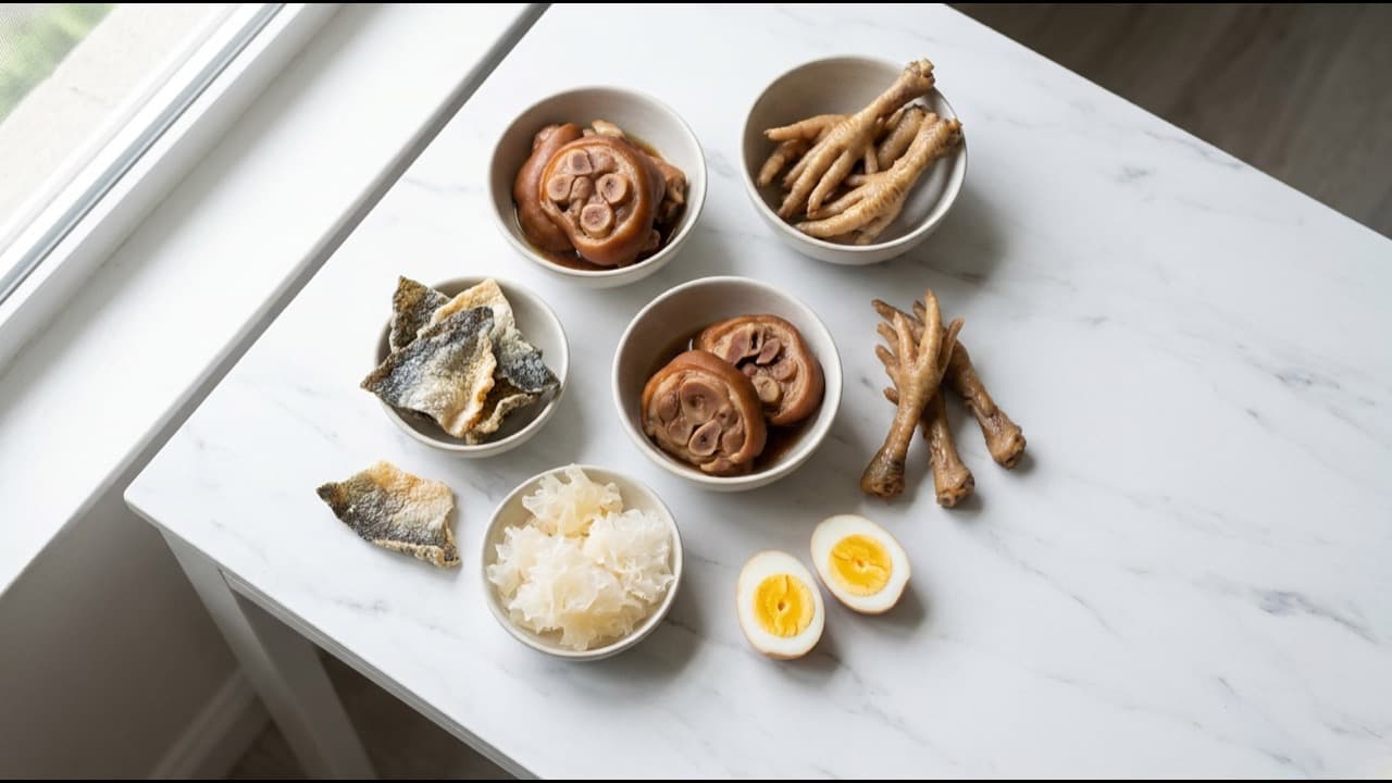 족발·닭발·생선껍질·흰목이버섯 등 콜라겐이 풍부한 식품