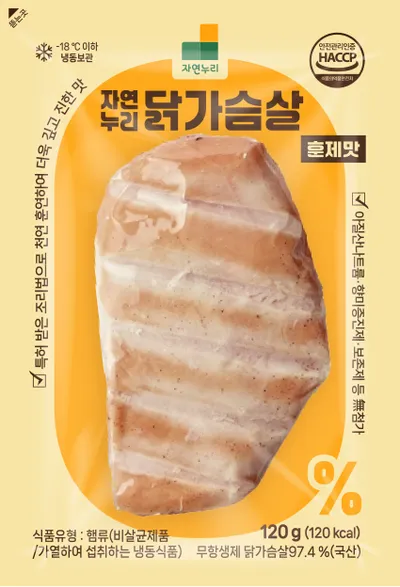 자연누리 훈제맛 닭가슴살 제품 패키지